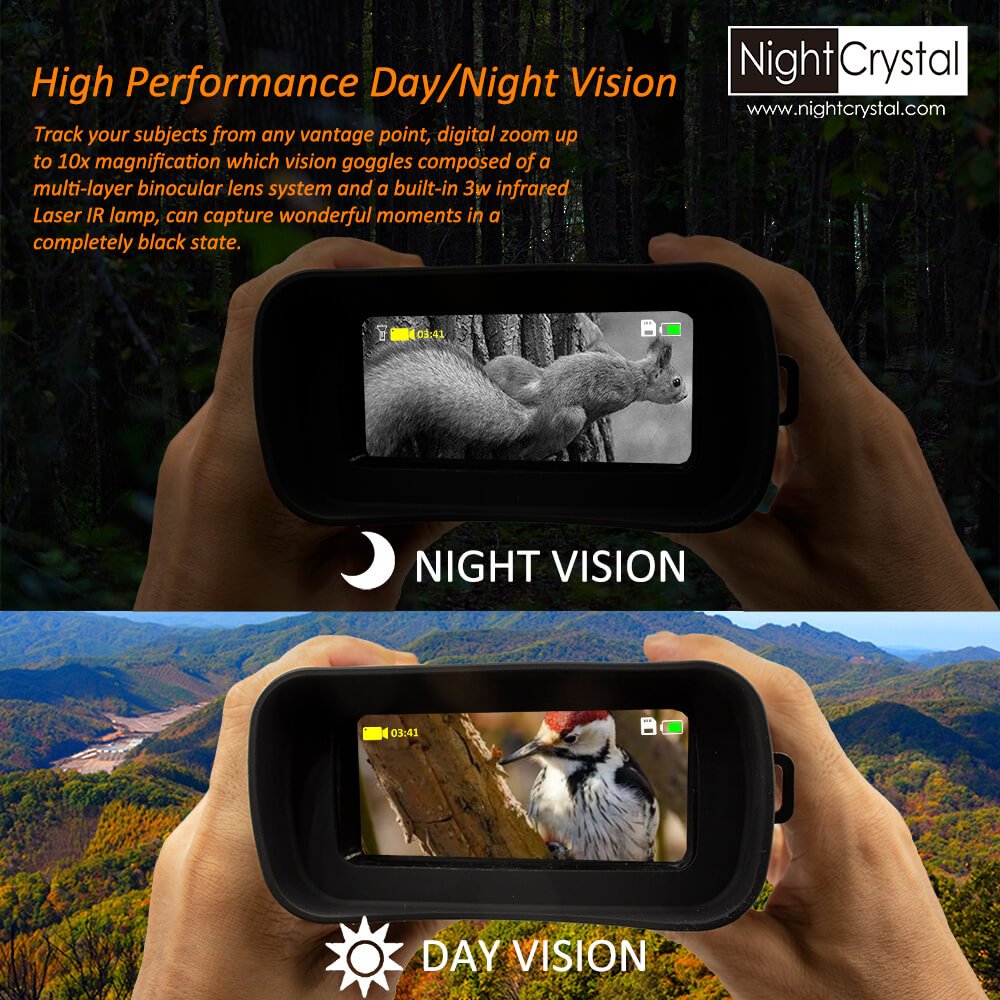 NightCrstal B2 Night Vision Binoculars Goggles Day Night Vision Perfect Performance Day Night Vision