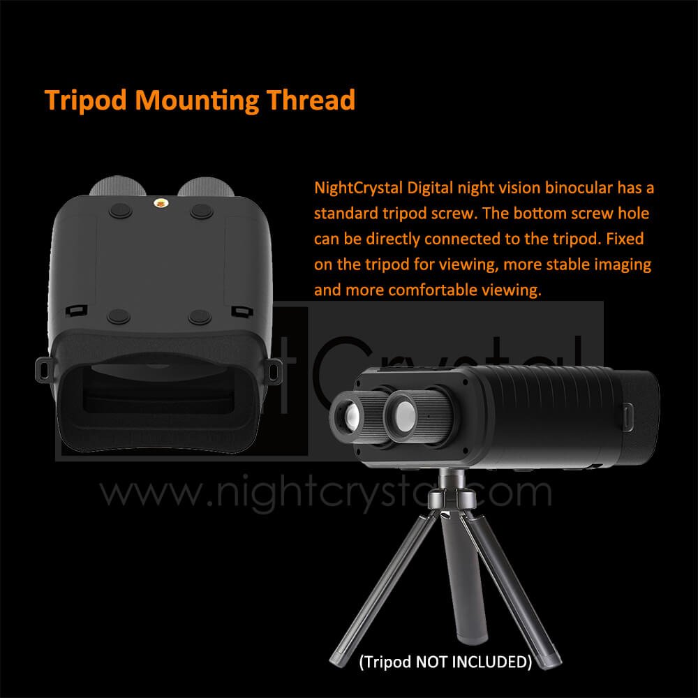 NightCrstal B2 Night Vision Binoculars Goggles Day Night Vision Tripod Mounting Thread