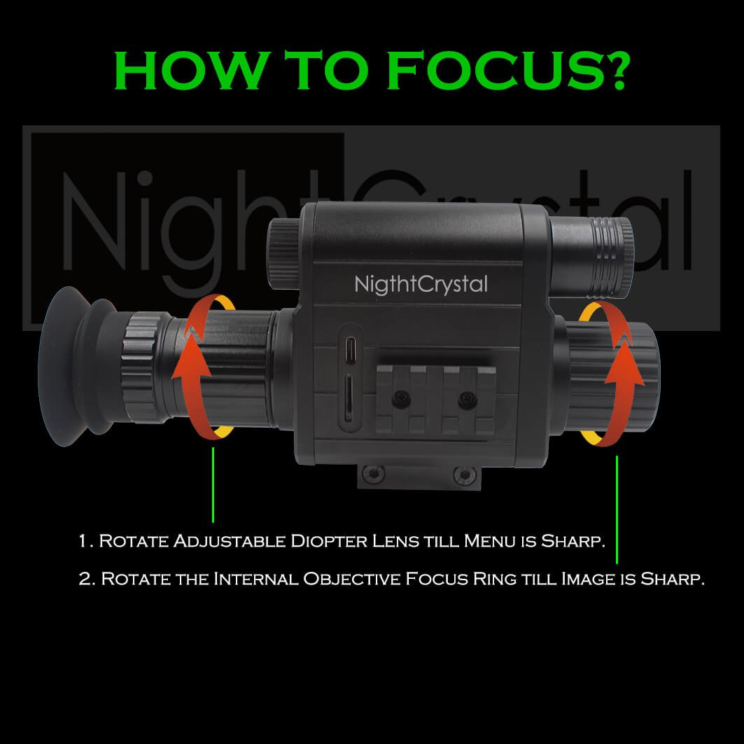 NightCrystal Megaorei M5 Night Vision Scope How to Focus (Black)