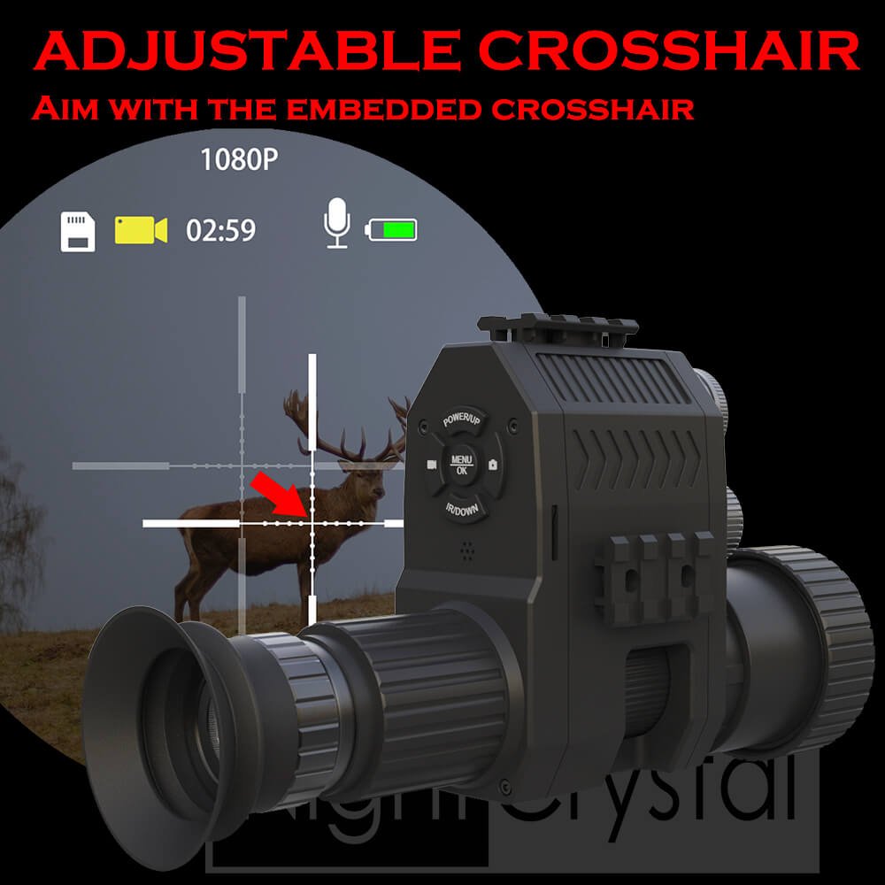 Adjustable Crosshair Nightcrystal 4B NK007 PLUS 1080p Night Vision Rifle Scope