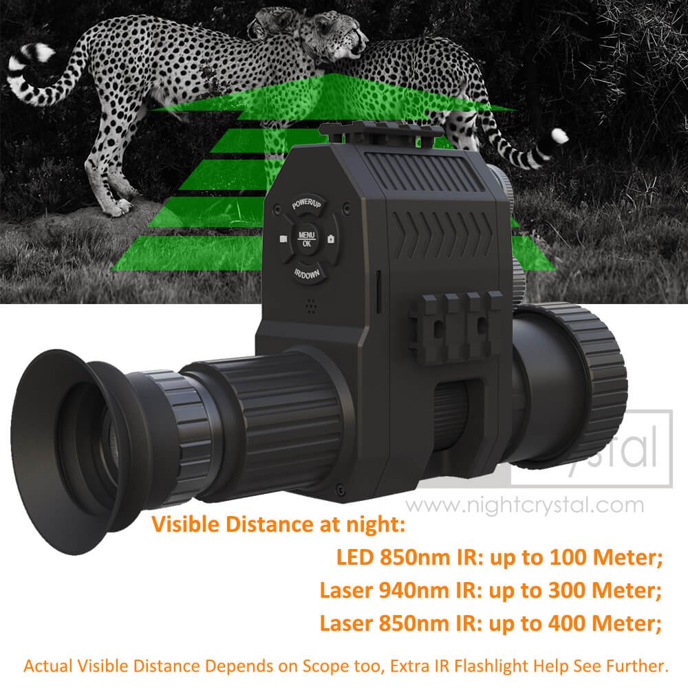 NightCrystal 4B NK007s Black Night Vision Rifle Scope Hunting Video Camera DVR 200meter View Distance (850nm 940nm)