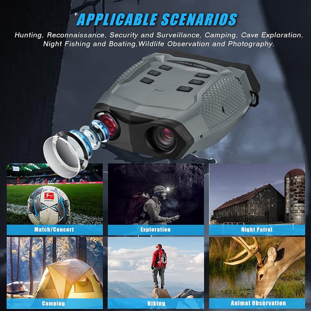 Night Vision Telescope Goggles Camera with 4K Ultra-high-definition TFT Screen for Hunting Camping