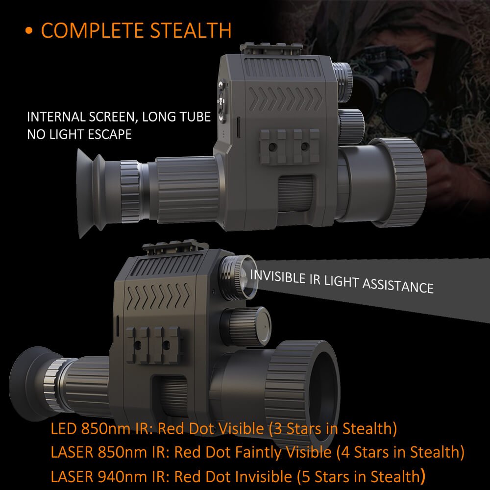 NightCrystal 4B 850nm 940nm Night Vision Rifle Scope (COMPLETE STEALTH)