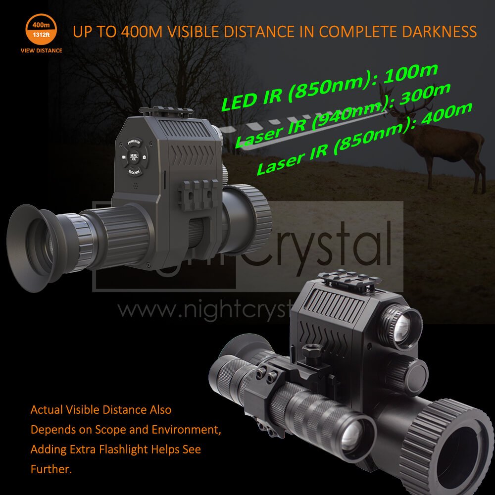 NightCrystal 4B NK007s Night Vision Rifle Scope 850NM 940NM LED LASER (400M VISIBLE DISTANCE IN COMPLETE DARKNESS)