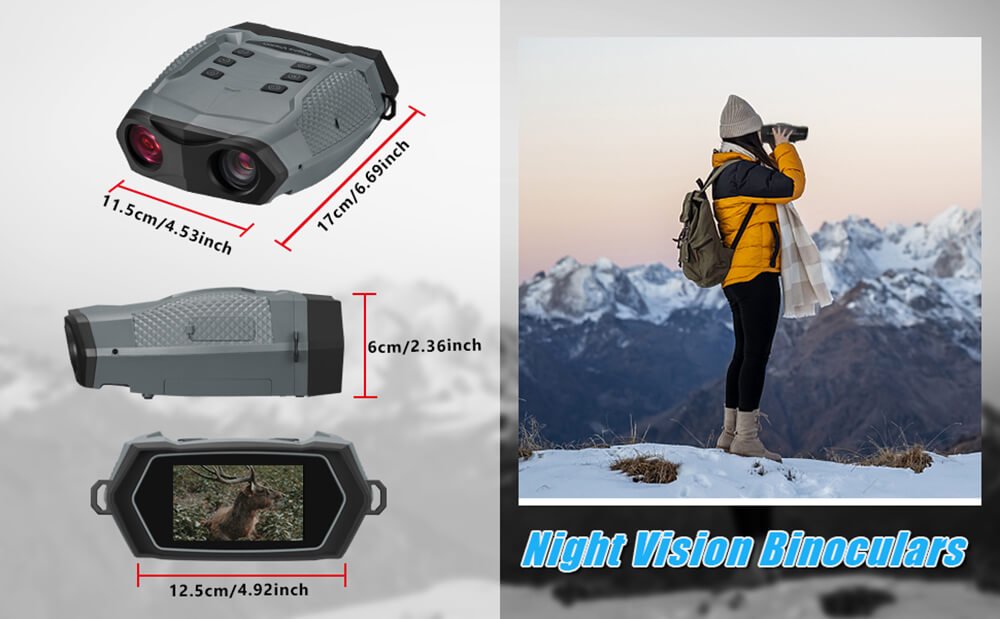 NightCrystal Infrared Digital Night Vision Binoculars Goggles with Built in Camera