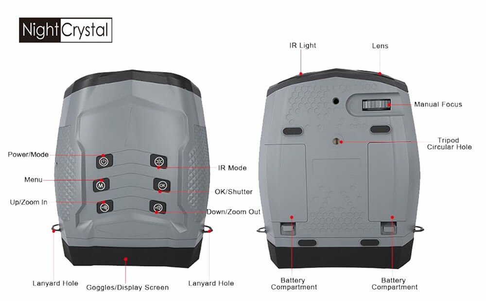 NightCrystal Infrared Night Vision Binoculars with Built in Camera Digital Night Vision Goggles for Hunting Survival Gear and Equipment