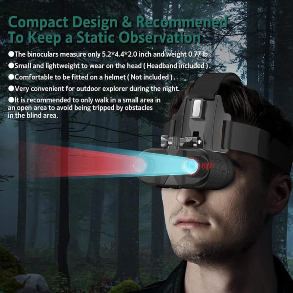 NightCrystal NC8160 Rechargeable night vision goggles Compact and Lightweight