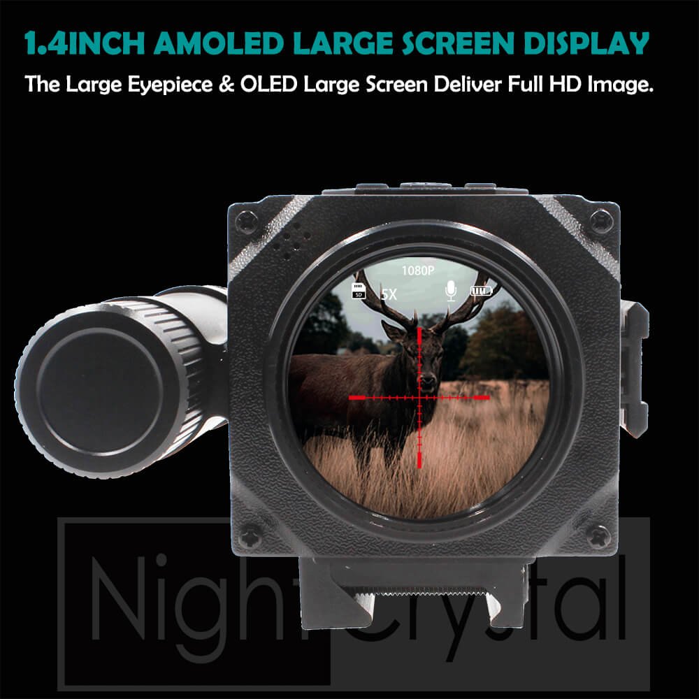 NightCrystal M6 Megaorei NC008 1080p Night Vision Scope 1.4inch AMOLED Large HD Screen Display (NightCrystal)