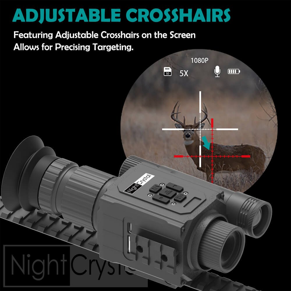 NightCrystal M6 Megaorei NC008 1080p Night Vision Scope Monocular Adjustable Crosshairs (NightCrystal)