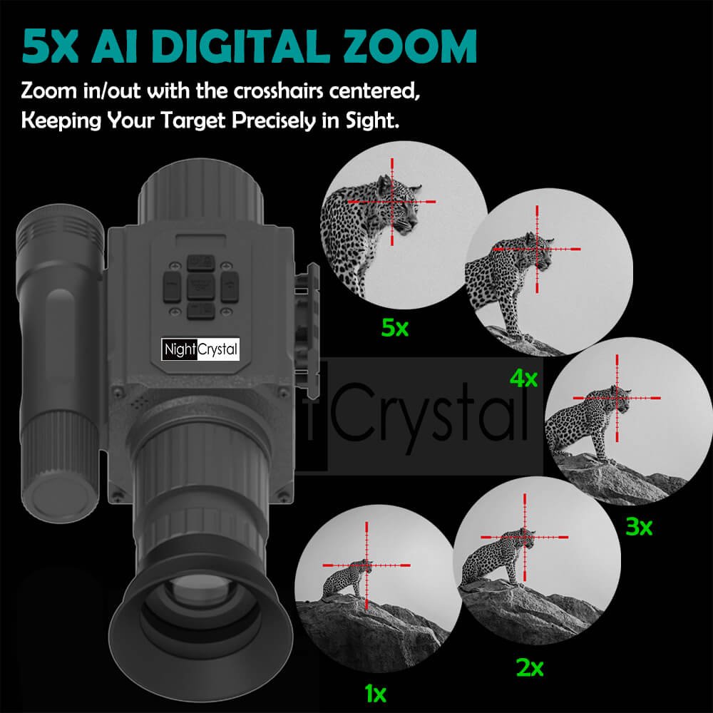 NightCrystal M6 Megaorei NK008 1080p Night Vision Riflescope with 5x AI Zoom (NightCrystal)