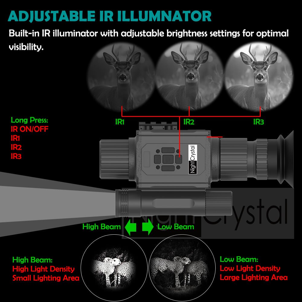 NightCrystal M6 Megaorei NK008 Night Vision Rifle Scope Hunting Video Camera Adjustable IR Illuminator