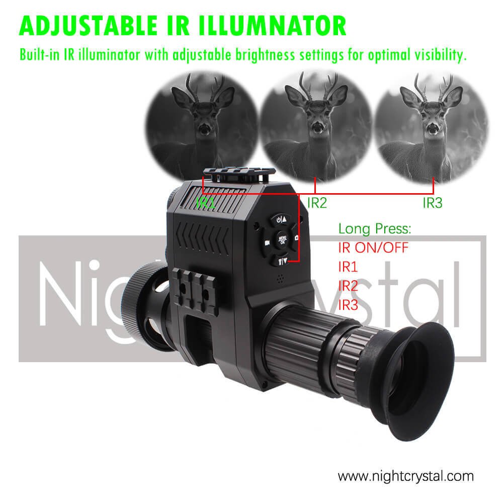 User-Manual-NightCrystal-Megaorei-M4C-Night-Vision-Rifle-Scope-IR-Power-Supply-Adjustment-IR1-IR2-IR3