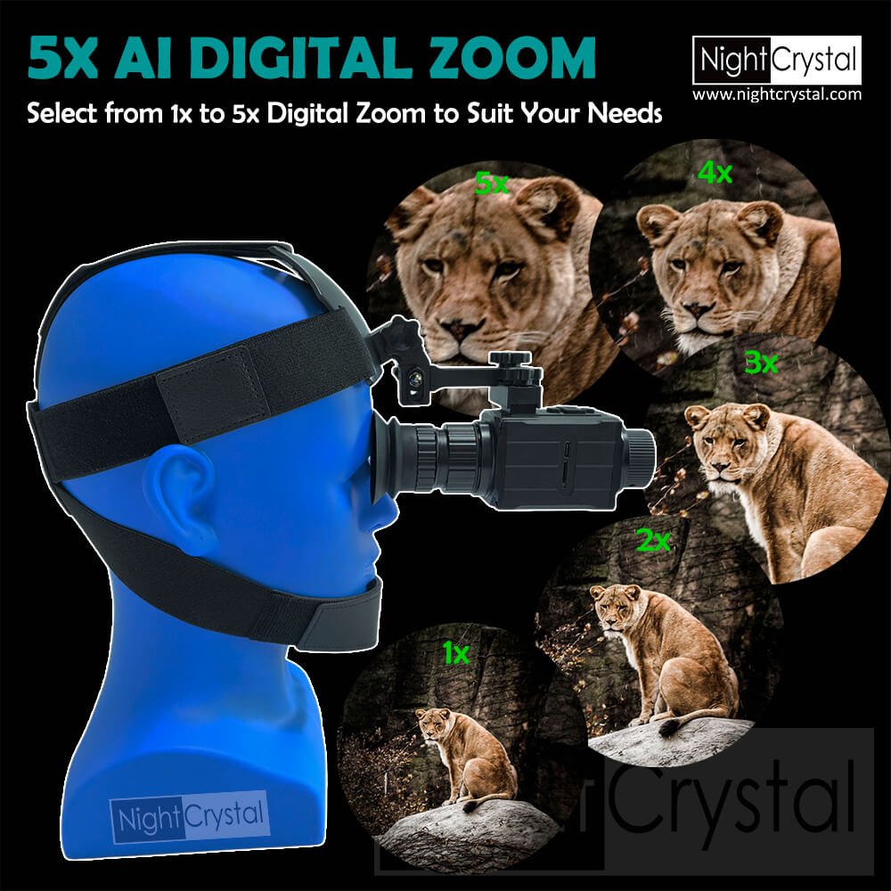 NightCrystal M7 Helmet Mounted Night Vision Goggles 5x Zoom (www.nightcrystal.com)