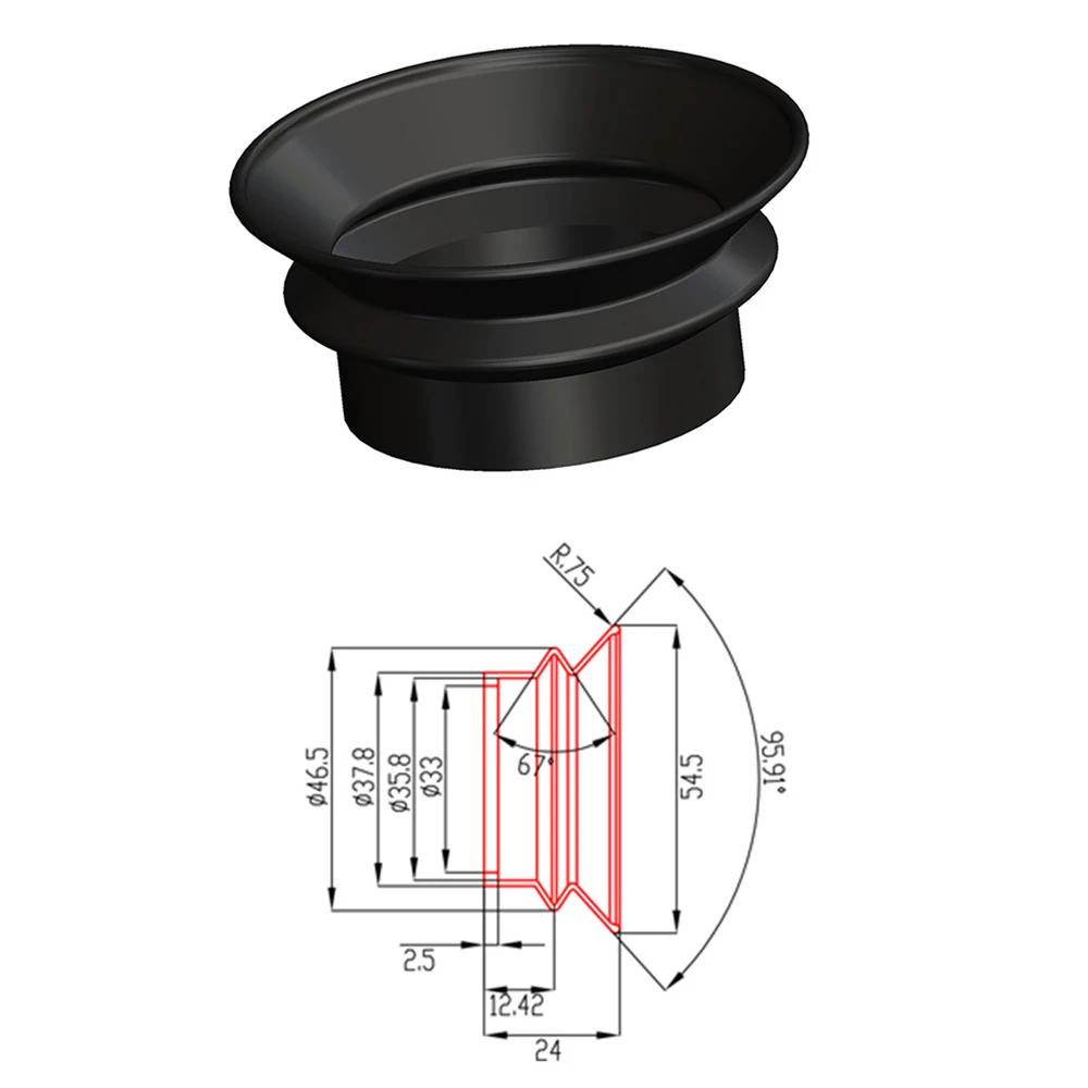 24mm Rubber Recoil Eye Protector Shielding for Megaorei M5 M4A M4 M3 NK006 NK008 NK007 Night Vision Scope with Drawing