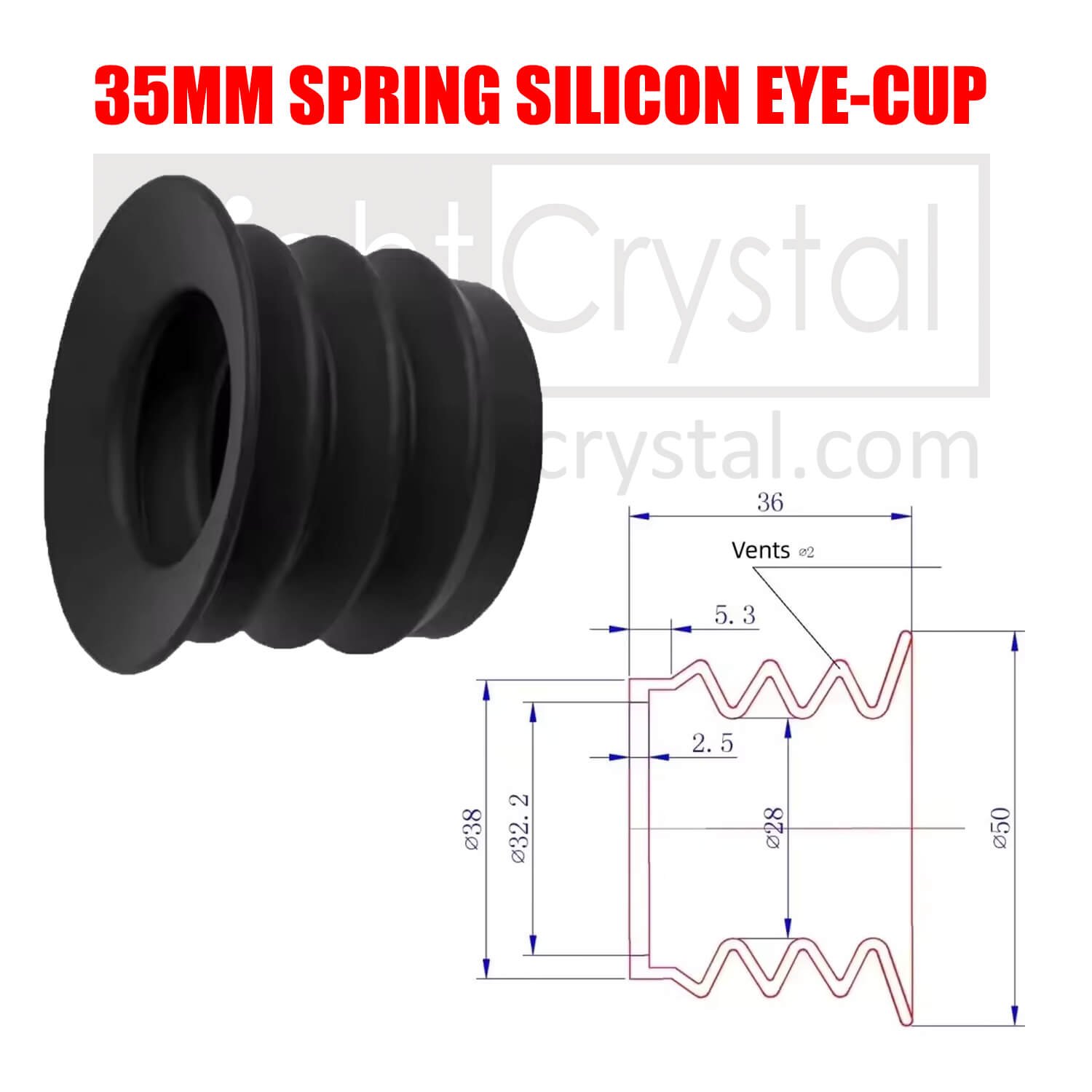 35mm Silicon Spring Eyecup for NightCrystal M6 Megaorei NK008 M5 Night Vision Scope Monocular