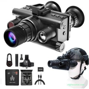 NightCrystal NC9157 Head Mounted Night Vision Goggles for Adults, 4K Infrared Digital Military Tactical Grade Thermal Binoculars Telescope with Compass and 8X Digital Zoom 2