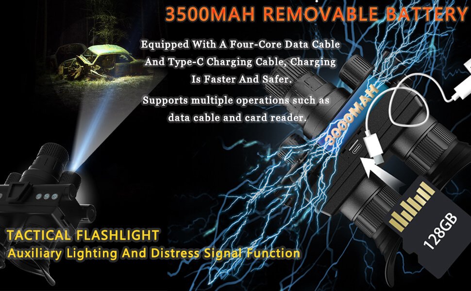 NightCrystal Z9157 Night Vision Goggles with Tactical Flashlight