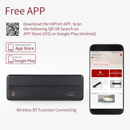 Details 11 HPRT MT810 A4 Portable Paper Printer Thermal Printing Wireless BT Connect Compatible with iOS and Android Mobile Photo Printer