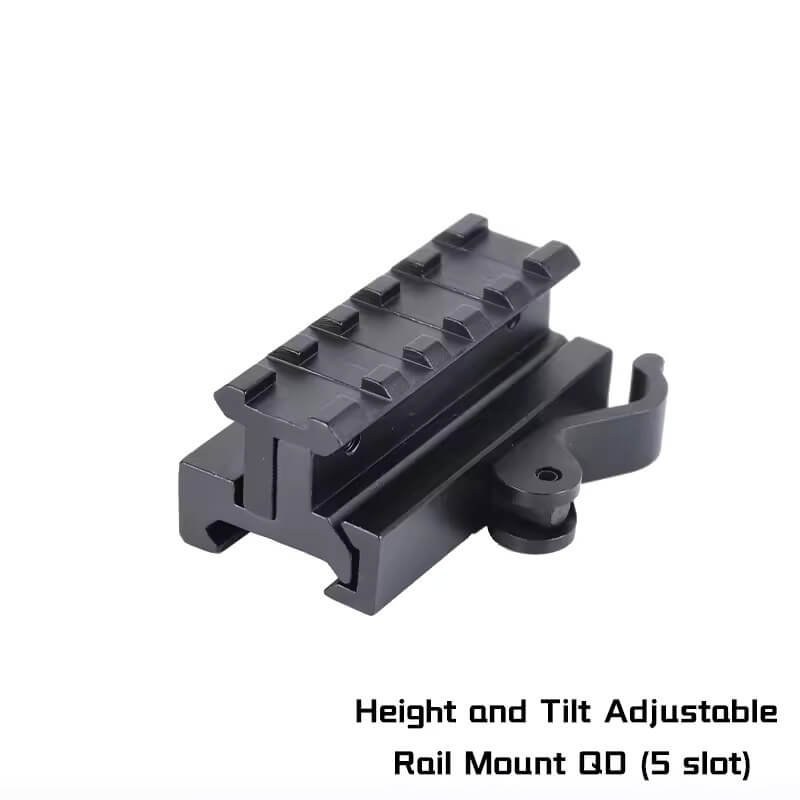 20mm Adjustable Height Picatinny Riser Mount with QD Release Adapter Offering 5 Slots for Scope Mounting 10